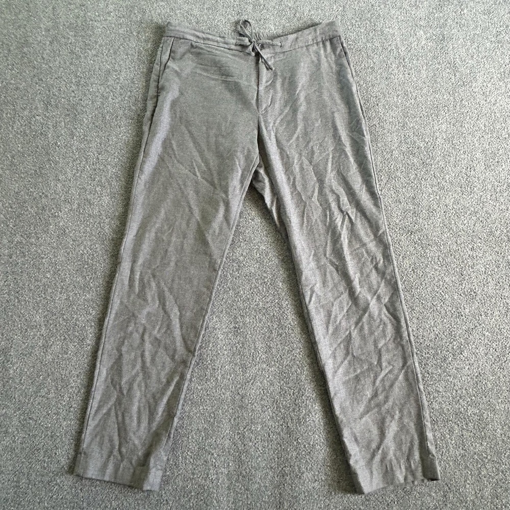 Dylan Gray Pants Mens 36x31 Gray Wool Slim Fit Elastic Waist Trousers Dress
